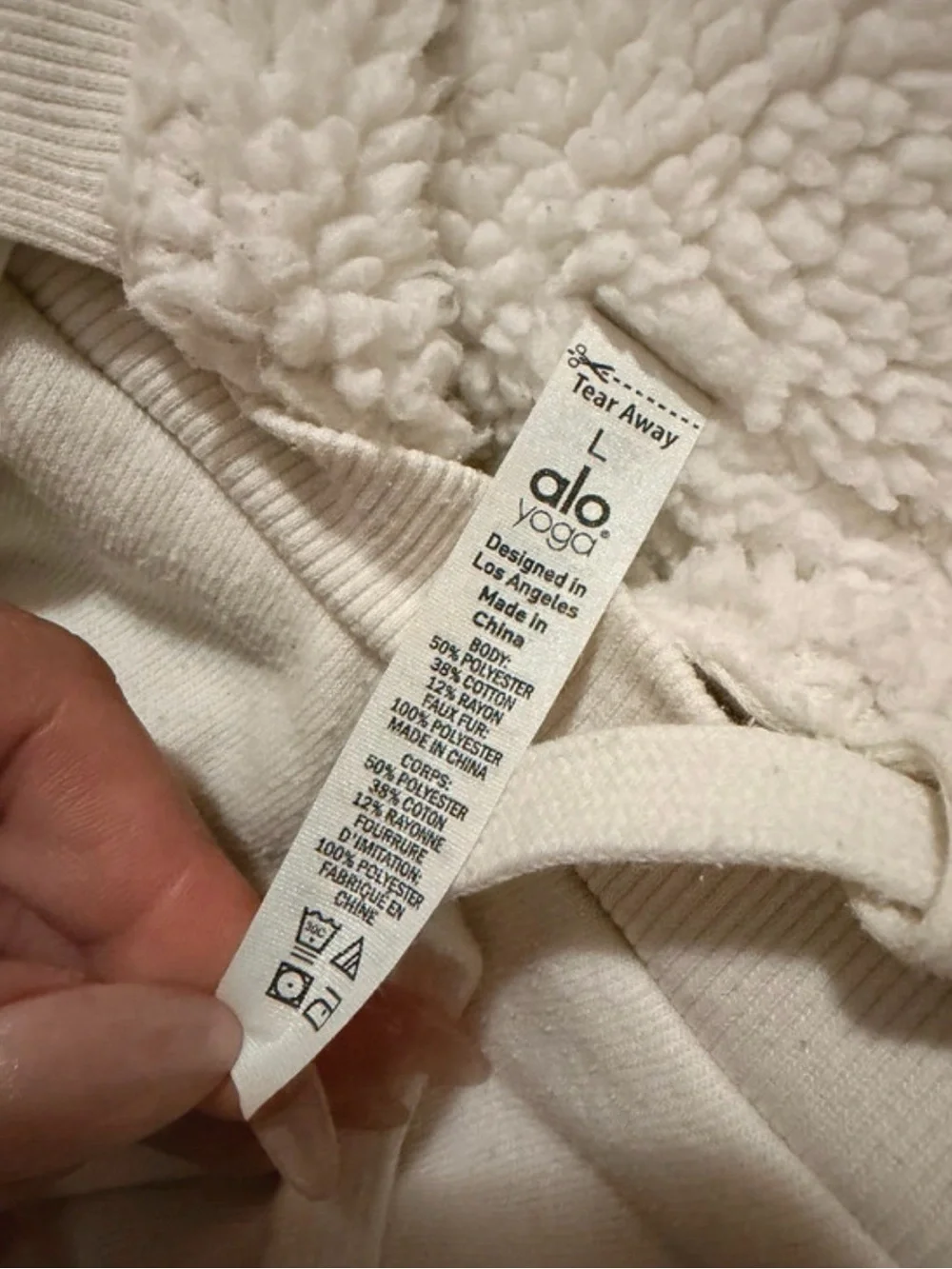 Women's Cream Alo Yoga Pullover Sherpa Hoodie